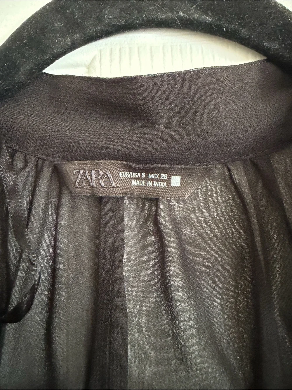 Zara Black Blouse with Metallic Stud Embellishments